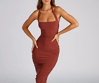 Celeste Sleeveless Halter Midi Dress
