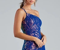Karla Sequin Iridescent Bodycon Party Dress