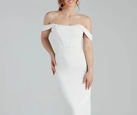 Sheila Crepe Corset Midi Formal Dress