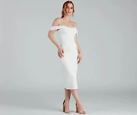 Sheila Crepe Corset Midi Formal Dress