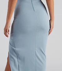 Zadie Formal High-Slit Midi Dress