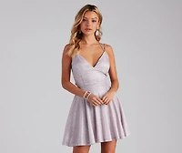 Rashida Lattice Back Glitter Dress