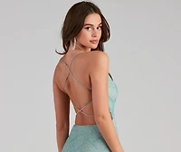 Kindra Formal X-Back Glitter Bodycon Dress