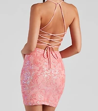 Brynlee Sequin Embroidered Bodycon Dress