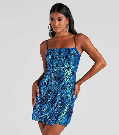 Kaylie Sequin Short Party Dress