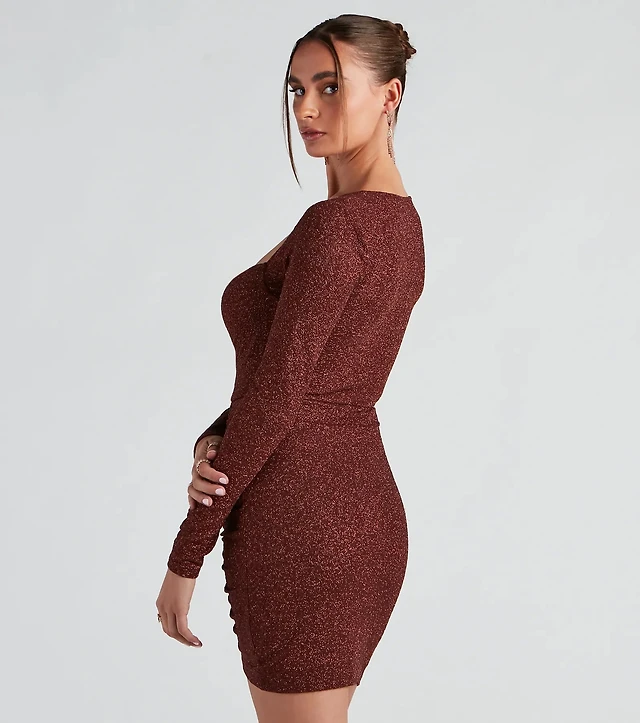 Windsor Toni Glitter Cowl Neck Mini Dress at Hamilton Place in Chattanooga,  TN
