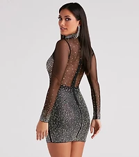 Tate Rhinestone Mesh Party Dress