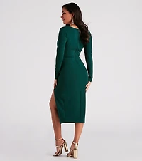 Murphy Long Sleeve Corset Midi Dress