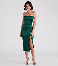 Casey Strapless Formal Midi Dress