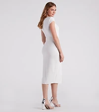Elise Formal Short Sleeve Midi Dress