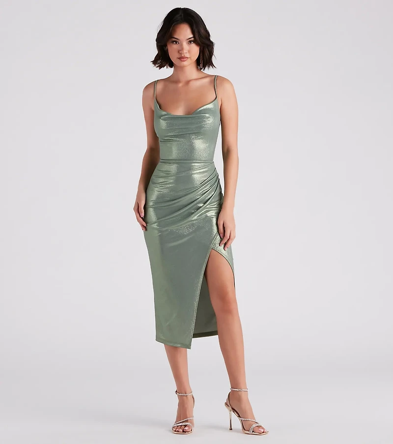 Liv Formal Metallic Midi Dress