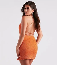 Jasmine Ruched Glitter Bodycon Mini Dress