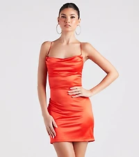 Leanna Satin Strappy Mini Dress