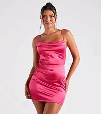 Leanna Satin Strappy Mini Dress