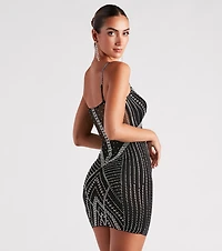 Nessa Rhinestone Mesh Party Dress