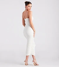Harlow Formal Rhinestone Bodycon Midi Dress