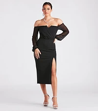 Jolene Formal Chiffon Off-The-Shoulder Dress