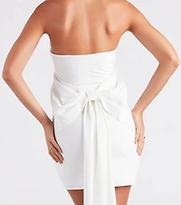 Tanya Twill Strapless Bow Party Dress
