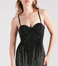 Kayleigh Sequin Sweetheart Party Dress