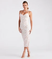 Adora Formal Sequin Midi Dress