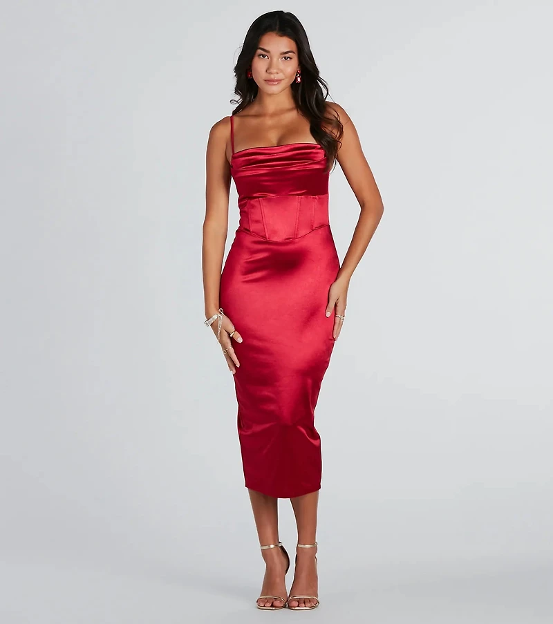 are midi dresses black tie Tie Back Midi Dress - Black