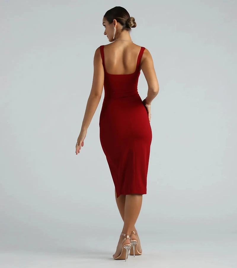 Katriel Formal Crepe Sleeveless Midi Dress
