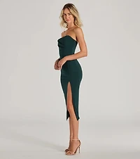 Zadie Formal High-Slit Midi Dress