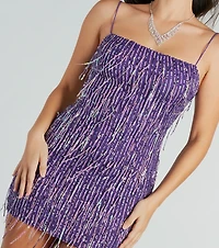 Khloe Sequin Fringe Party Dress