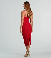Taryn Formal Glitter Cutout Midi Dress