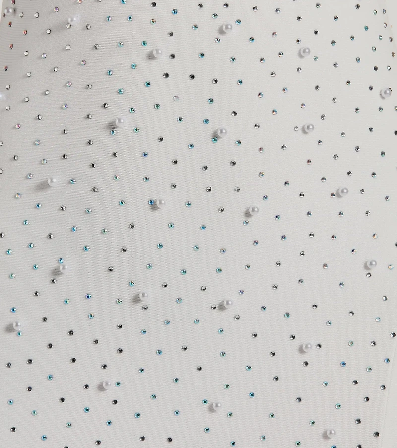 Marcel Rhinestone Faux Pearl Formal Midi Dress