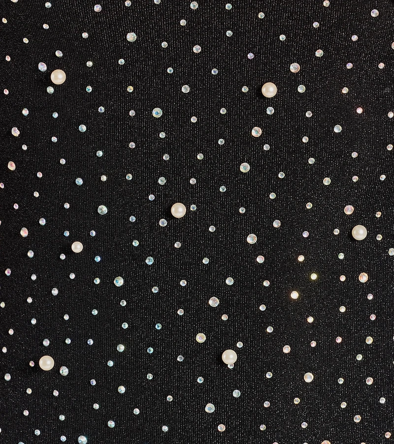 Trixie Strapless Faux Pearl Rhinestone Mini Dress