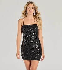 Brynlee Sequin Embroidered Bodycon Dress