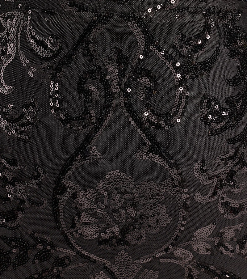 Janine Lace-Up Long Sleeve Bodycon Sequin Mini Dress