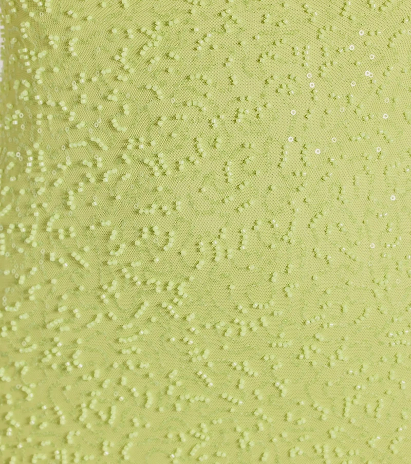 Penny Sequin Beaded Mesh Cutout Mini Dress