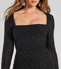 Breigh Beaded Lace-Up Mini Dress