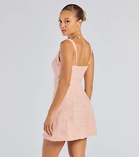 Clarice Sequin Beaded Lace A-Line Mini Dress