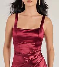 Samantha Formal Satin Midi Dress