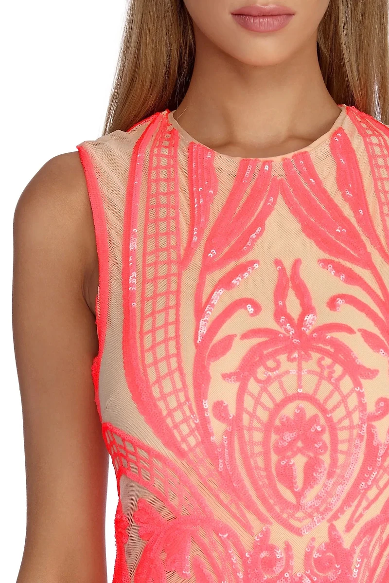 Kiki Formal Neon Sequin Dress