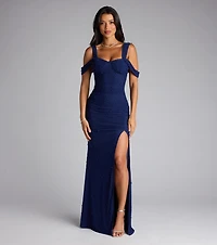 Fay Off The Shoulder Faux Pearl Mermaid Dress
