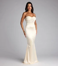 Ciara Lace Corset Satin Mermaid Formal Dress
