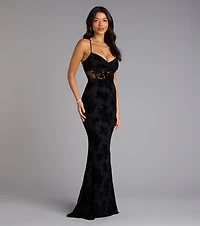 Bethany Lace-Up Mesh Mermaid Formal Dress