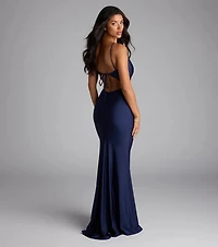 Virginia Cowl Neck Tie-Back Mermaid Formal Dress