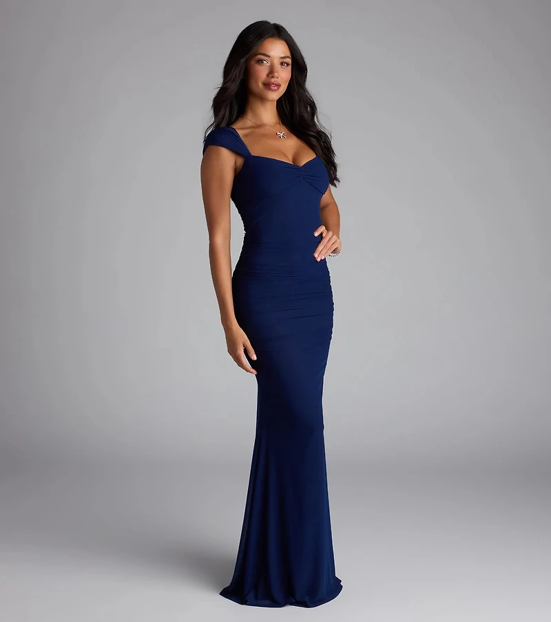Camren Lace-Up Mermaid Mesh Formal Dress