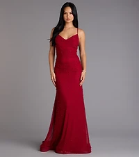 Adrianna Faux Pearl Mermaid Formal Dress