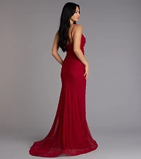 Adrianna Faux Pearl Mermaid Formal Dress