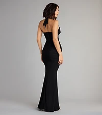 Kindra High-Slit Mermaid Halter Dress