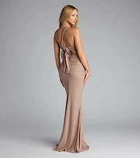 Giselle One-Shoulder Mermaid Glitter Formal Dress