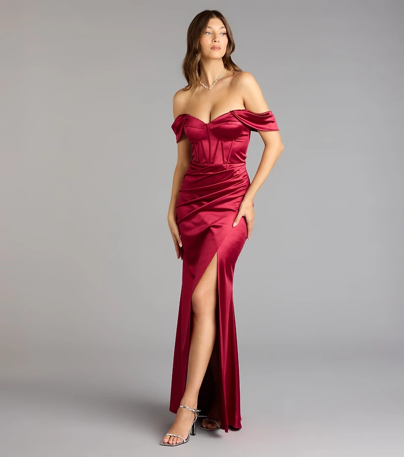 Lilia Off-The-Shoulder Corset Mermaid Dress