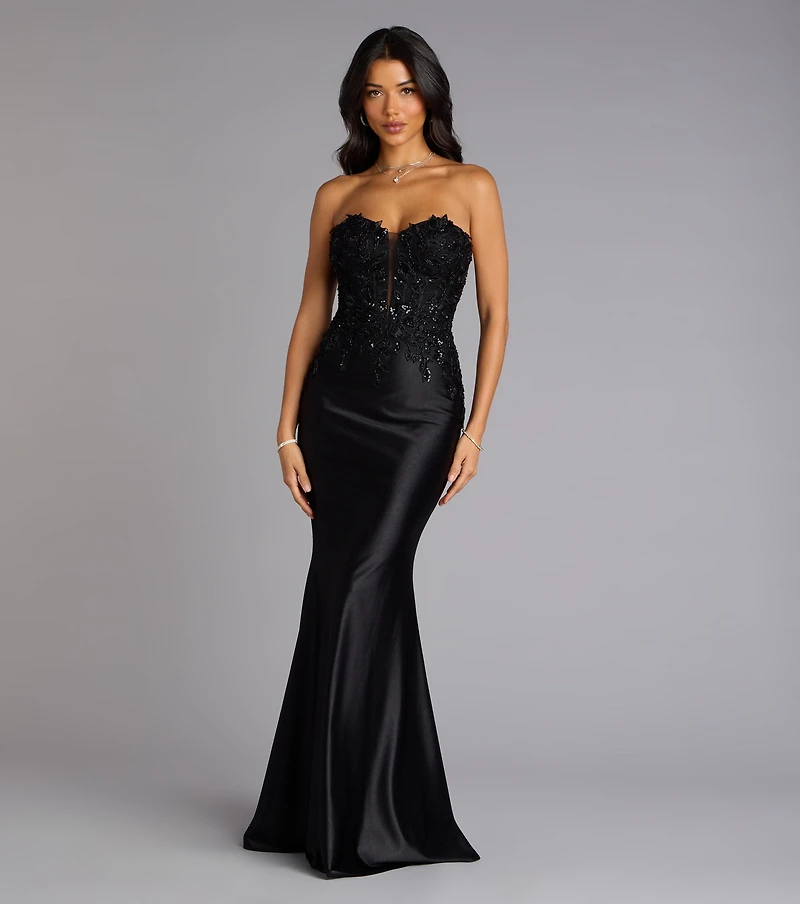 Valeria Satin Lace Corset Mermaid Formal Dress