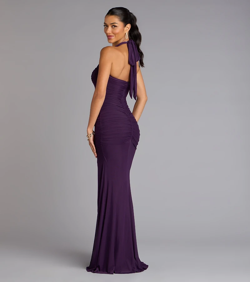 Katarina Halter Slit Mermaid Formal Dress